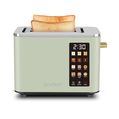 Toaster 2 Slice, Smart Stainless Toaster,touch Control Screen,  6 Shade Setting, 6 Bread Selection, Countdown, Removable Crumb Tray, 900w, Peach Toaster 2  Slice Toasting Defrost Kitchen Appliances Multifunction Durable Toastie Maker