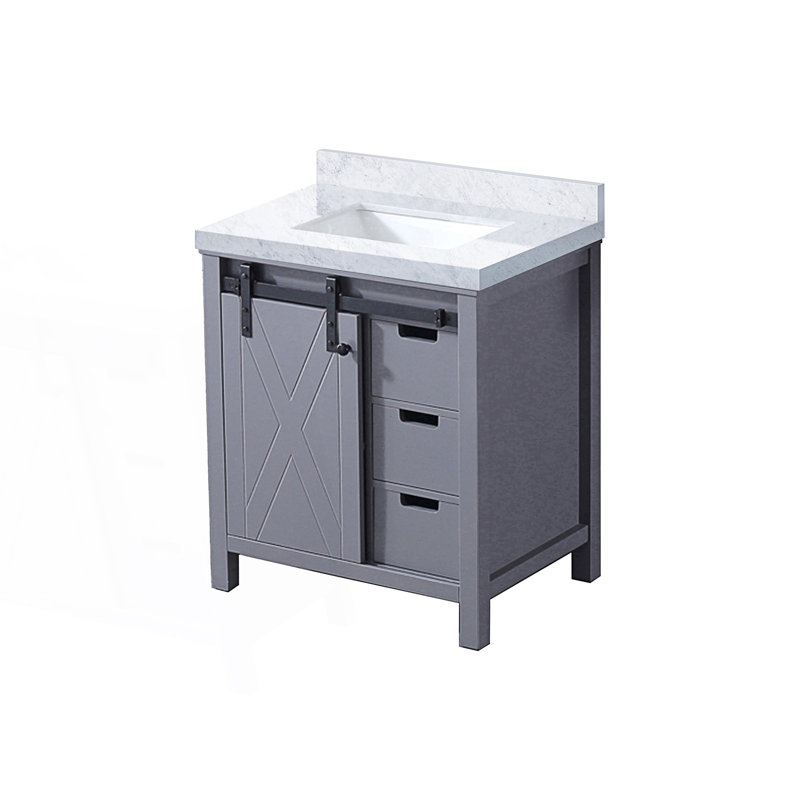 30 po X P 22 po D Meuble-lavabo avec comptoir en marbre de Carrare