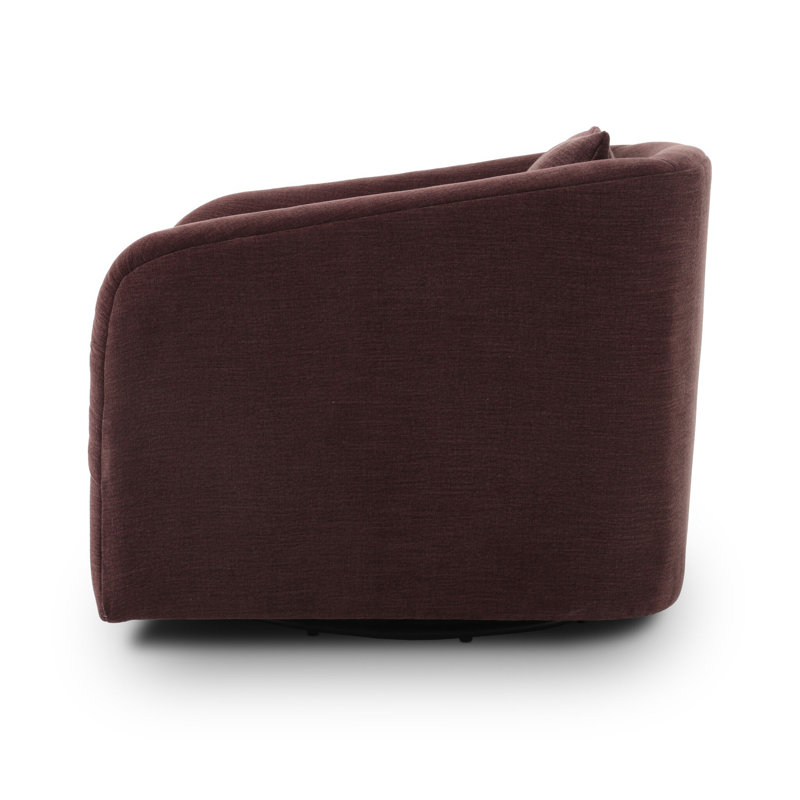 Topanga Swivel Armchair, Laughlin Plum Polyester Blend