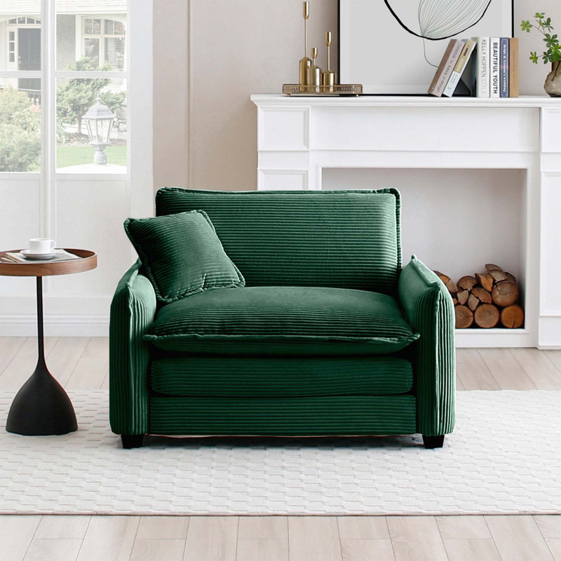 Chaise d'appoint rembourrée avec coussin Raiesha, Vert