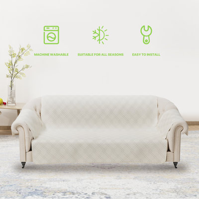 Machine-Washable Sofa Cover – 125” X 80” Non-Slip, Water-Resistant Couch Protector