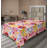 Ambesonne Abstract Floral Flat Sheet Flowers on Rose Mustard Pink and Raspberry-109090720