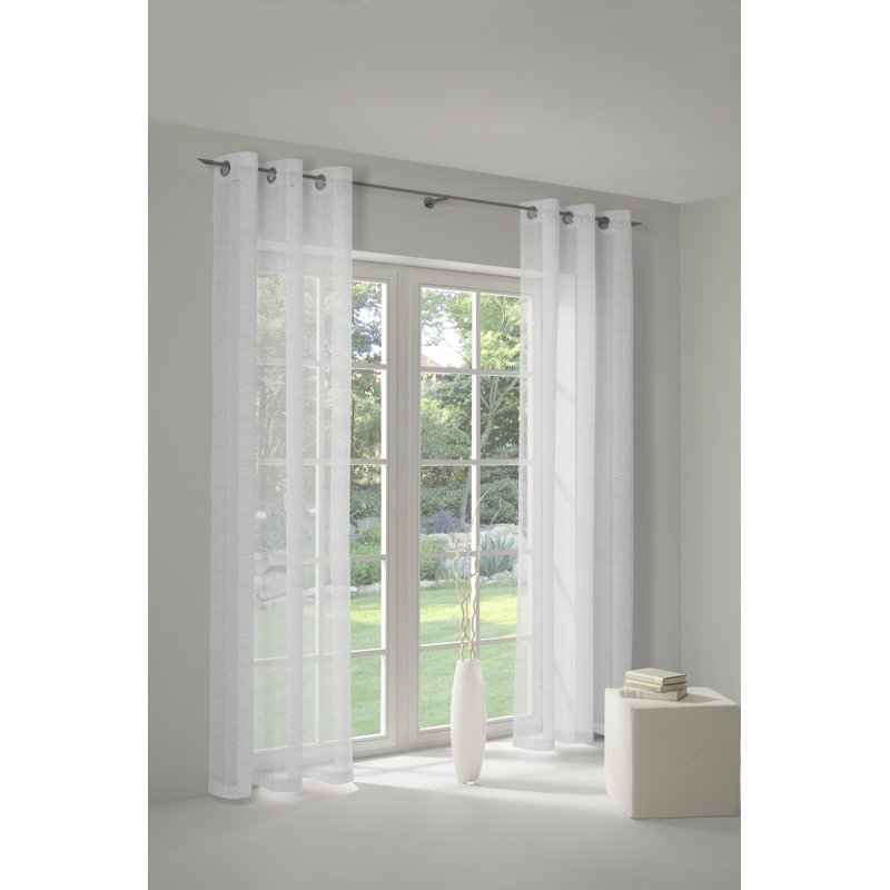 Kituku Semi Sheer Gardine Single Panel, Width 450 x Drop 225 cm, White