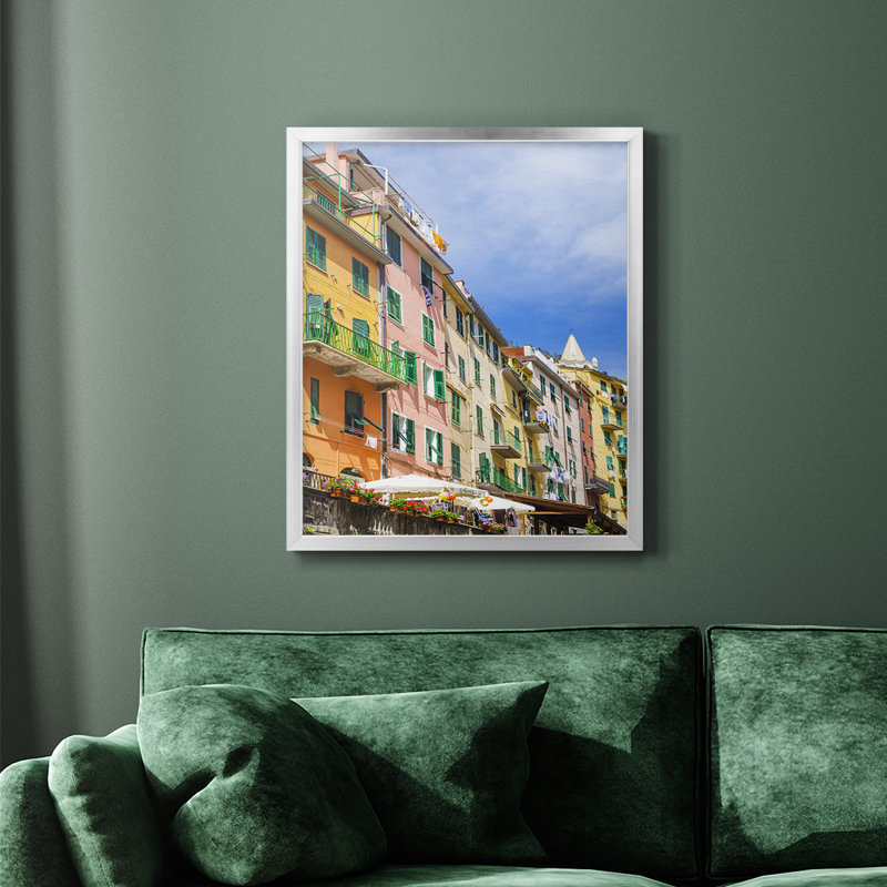 Cinque Terre Premium Framed Canvas - Ready to Hang, Silver, 24" H x 20" W
