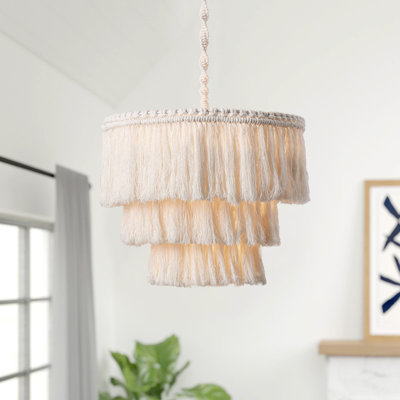 Luminaire suspendu tambour blanc à 1 lumière Layd