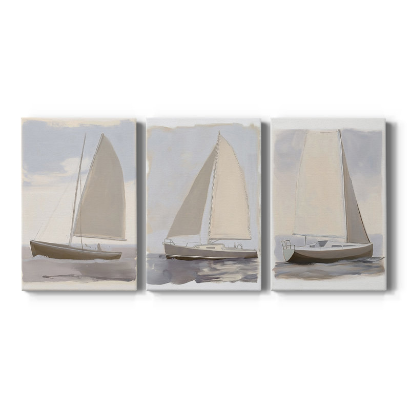 NAUTICAL Series CLxxIV - Toile tendue avec châssis sur mesure - 3 pièces, H 12 po x l 24 po