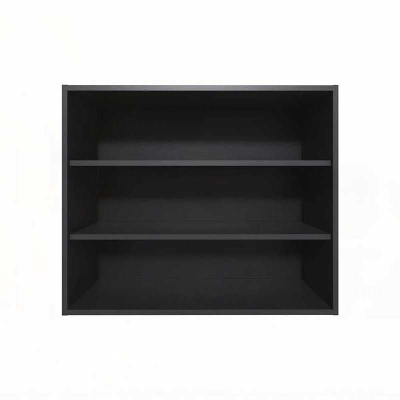 Armoire murale noire avec rangement ouvert, Noir