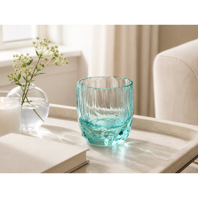 8 oz Verre bleu à facettes en verre, Green