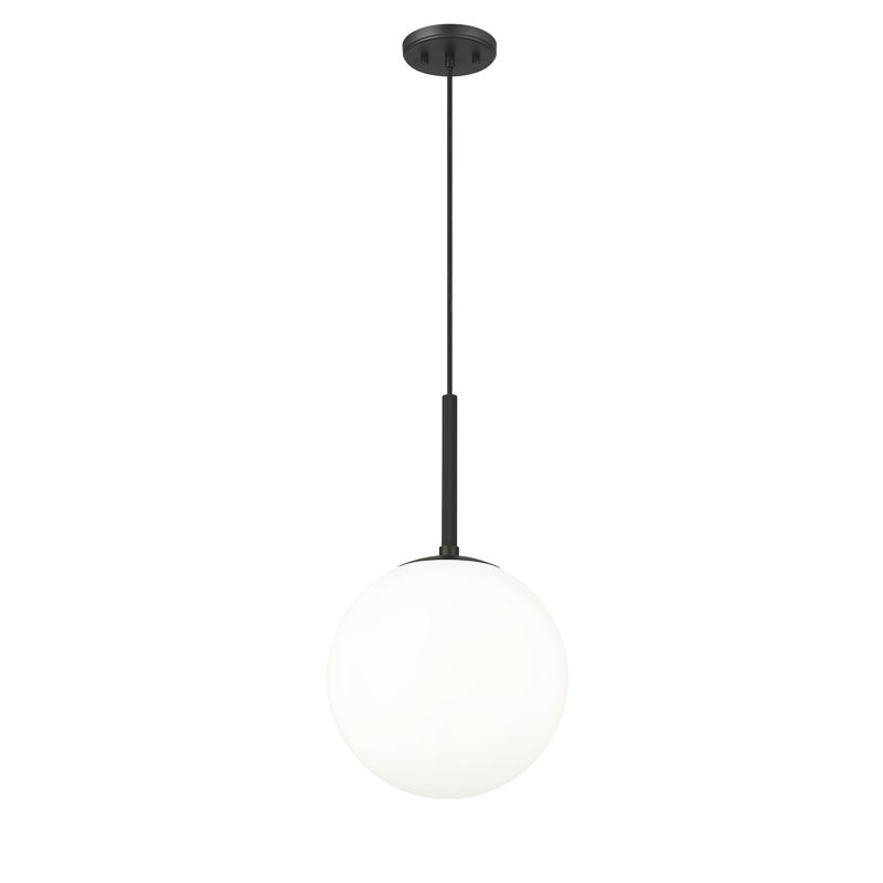 Luminaire suspendu 1 lumière Sola, Noir mat, Noir mat, Beige