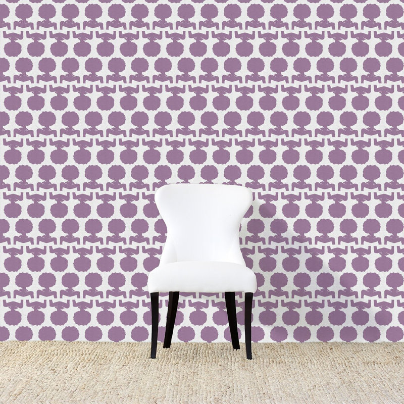Silhouette Geometric Wallpaper, Purple/White