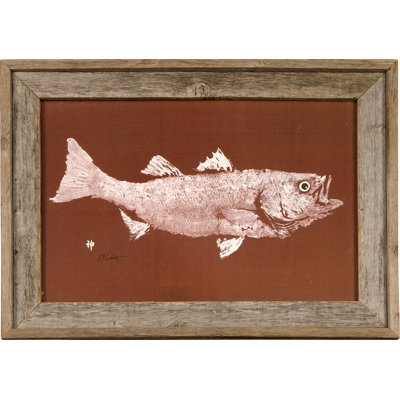FishAye Striped Bass Art Rustic Framed Coastal Striper Print
