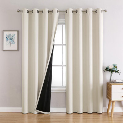 Paire de rideaux et voilages 100% occultant en polyester Orantes pour le salon de la chambre à coucher 63 84 95 po  