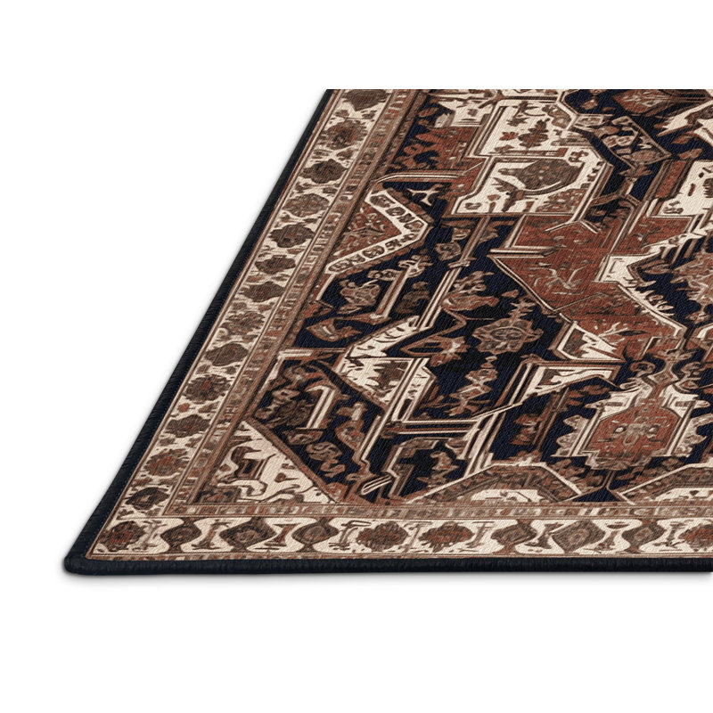 Tapis brun lavable à la machine, Carré 3 pi