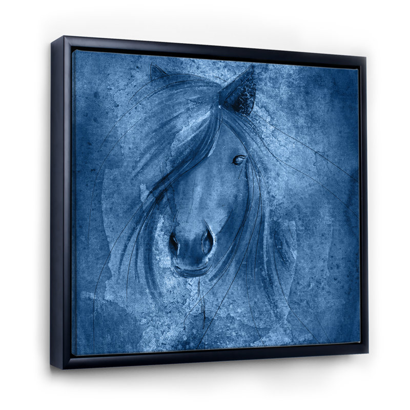 Reproduction d’art sur toile, "cheval de ferme", H 16 po x l 16 po x P 1 po, Cadre flottant noir