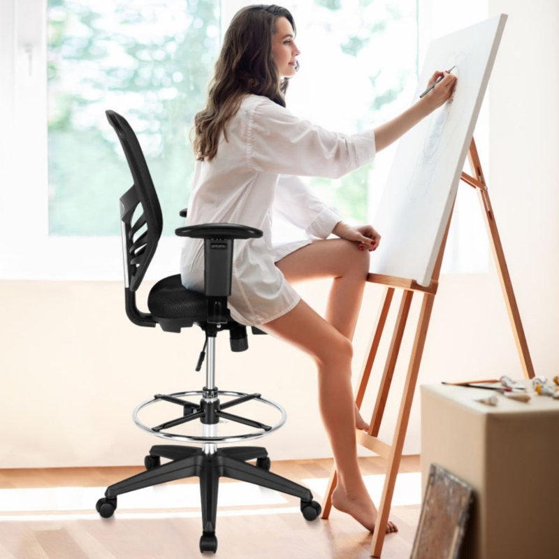 Chaise de bureau Jhanel, Noir