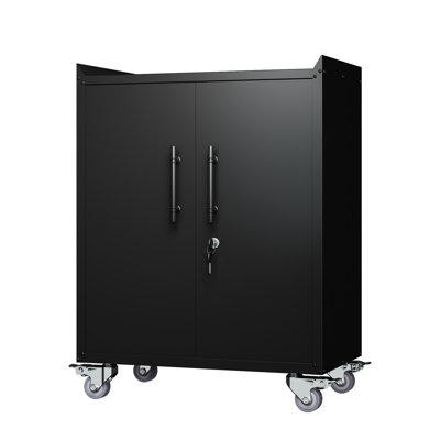 Garage Lockable Storage Cabinet - 18.65 In Width & Corrosion Adjustable Shelf Metal Construction
