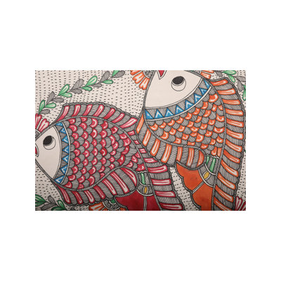 Handmade Fish Madhubani Painting | Handmade Paper | By Ajay Kumar Jha