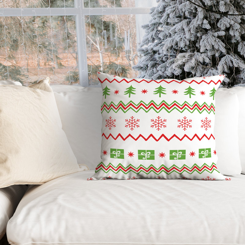 Geometric Outdoor Reversible Throw Pillow, 16" x 16"