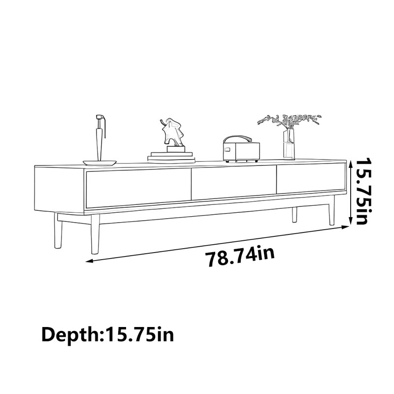 Meuble télé à tiroir, 78.74"
