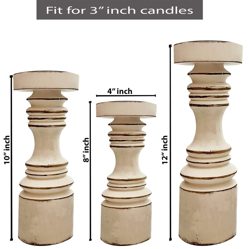 Wood Tabletop Pillar, White