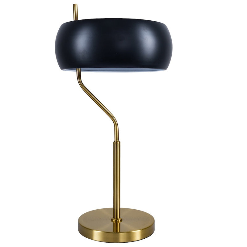 Flux Table Lamp - Gold Colour Metal Base - Black Outer Shade
