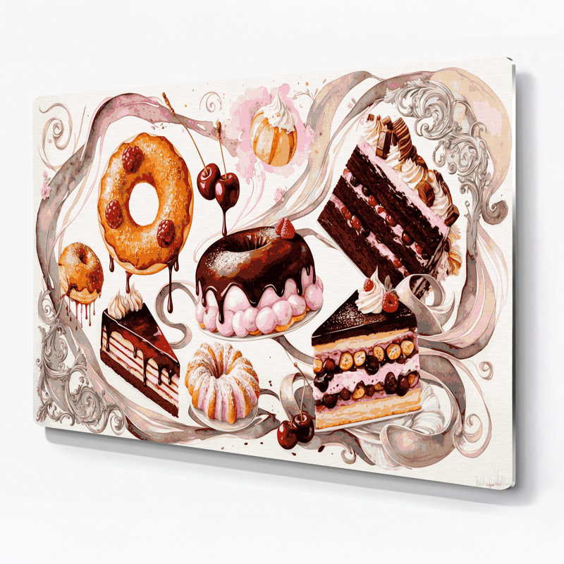 Desserts Berliner, art mural en métal gris, H 24 po x l 36 po