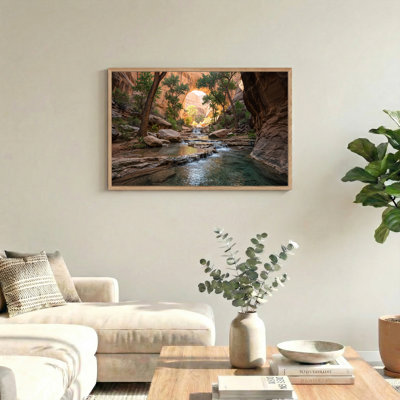 «Red Rock Canyon Stream», art mural sur toile en pierre naturelle