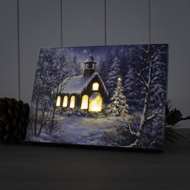 The Chapel 8x6 Mini Lighted Easel Back Canvas