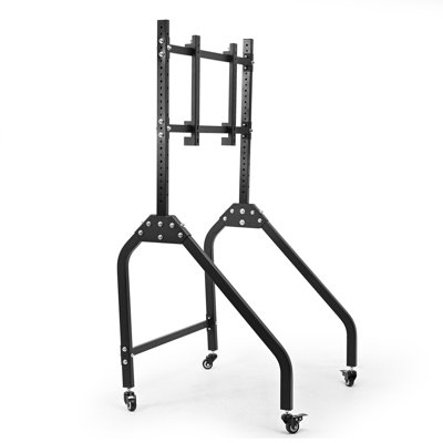 Single Racing Monitor Stand With Locking Wheels For 32-65 Inch Screens, Infinite Height Adjustment And Industrial Punk Design by 17 Stories