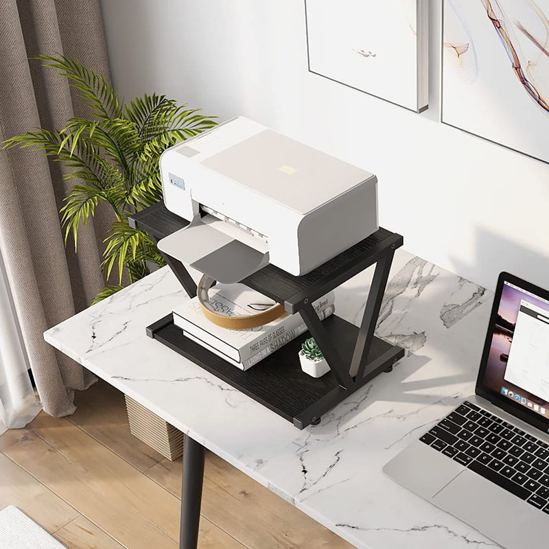 Retro Desktop Printer Stand, Black