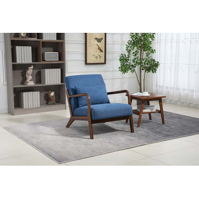 Chaise d'appoint avec structure en bois, parfaite pour la lecture et la détente