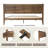 King Size Platform Bed Frame with Headboard & Footboard, 12 Stable Slats with Center Metal Legs, Easy Assembly, Noise-Free & Slip-Free Design, No Box Spring Needed, Barnwood Finish-185807616-185807618