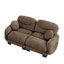 Modern Oversized Cloud Chenille Modular Loveseat, Pleated Design Curved Armrest 2 Seater Comfy Sectional Sofa Couch-1557581609