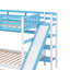Lit superposé de style château double avec 2 tiroirs et 3 tablettes, structure de lit superposé en bois avec toboggan et escalier de rangement-580134519
