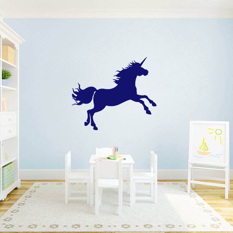 Adhésif décoratif licorne, Bleu marine