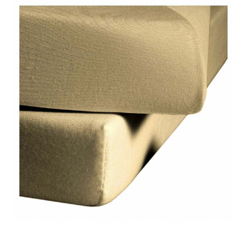 Uni-Colours 100% Cotton Sateen Fitted Sheet, Beige, 200 x 200cm