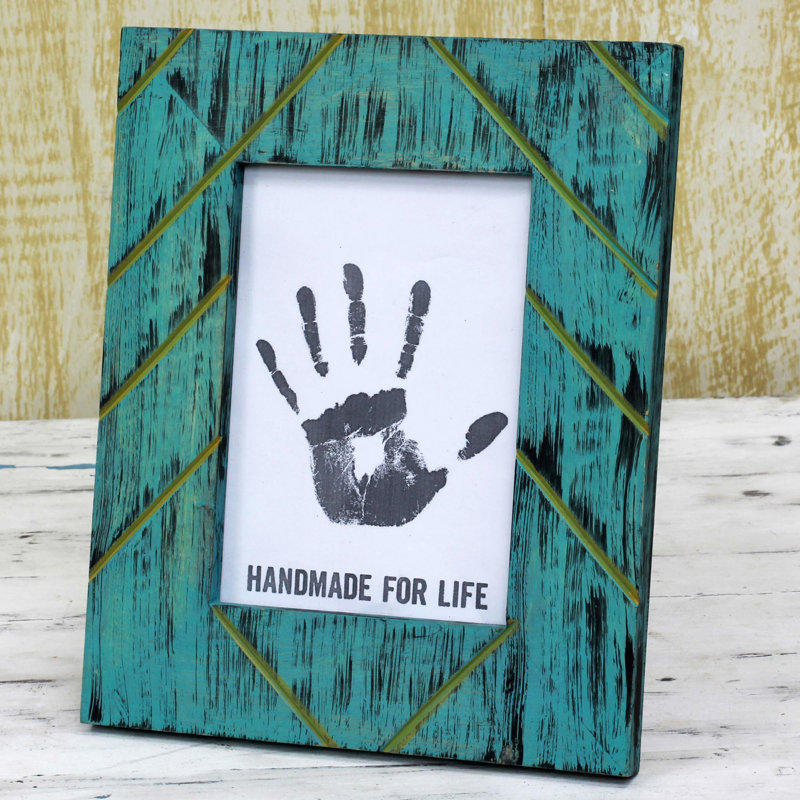 Turquoise Wood Matte Picture Frame