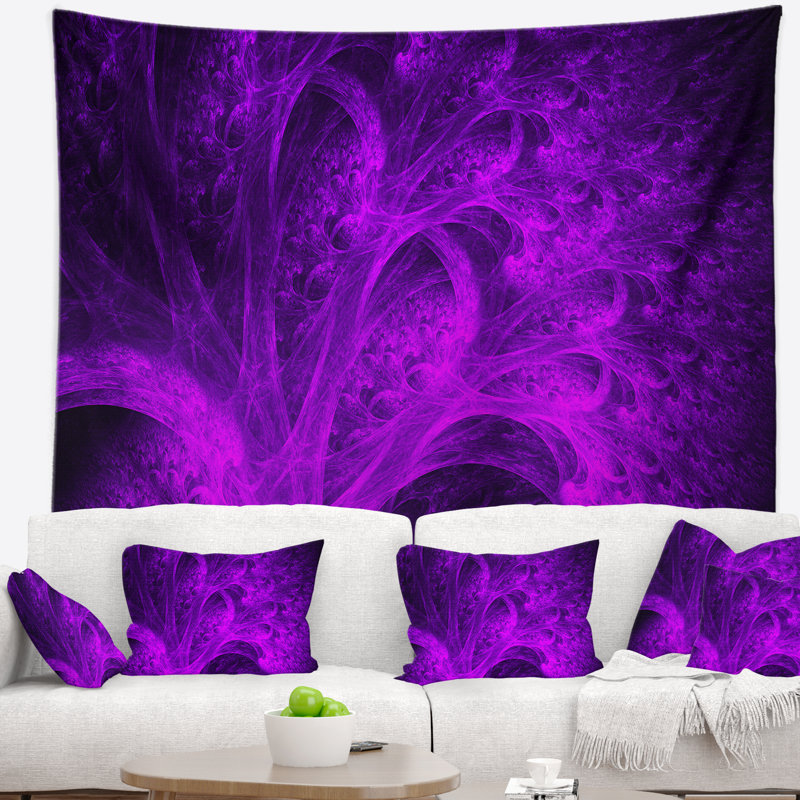 Tapisserie abstraite mauve vif, H 50 po x l 60 po