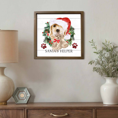 «Santa's Golden Helper», reproduction encadrée