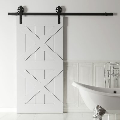 Paneled Wood Painted Double X Barn Door with Installation Hardware Kit -  Urban Woodcraft, 500W.40BD.XX.G