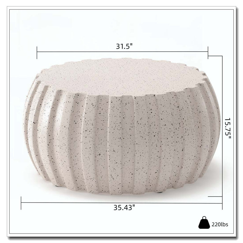 Table basse moderne imperméable 35,43 po, Blanc