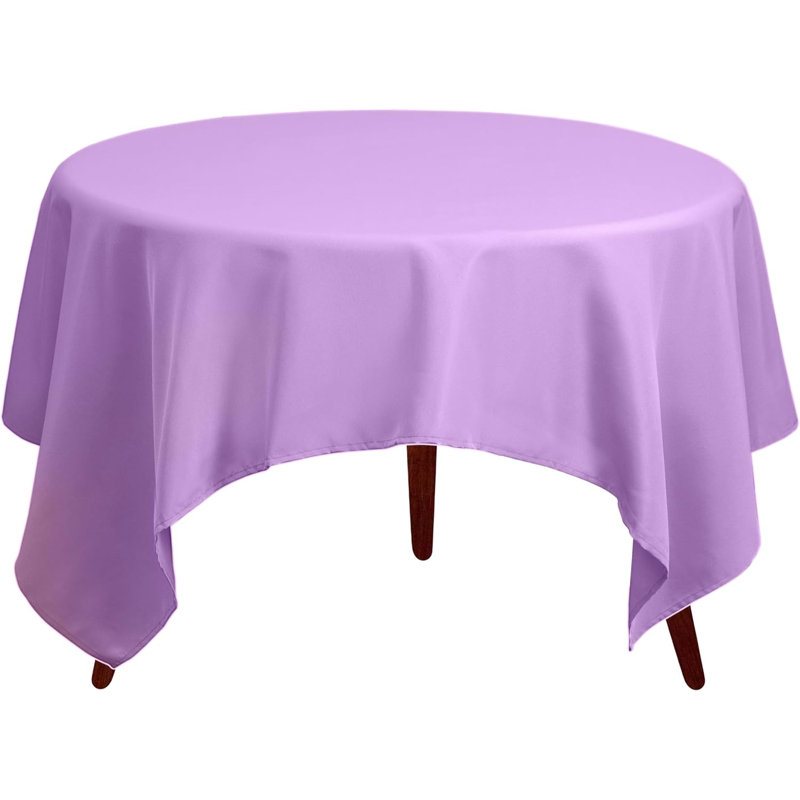 Amilliana Square No Pattern Polyester Tablecloth, Lavender, 85" Square