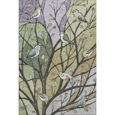 Premium Machine Washable Mayfield AMF2336 Botanical Rug