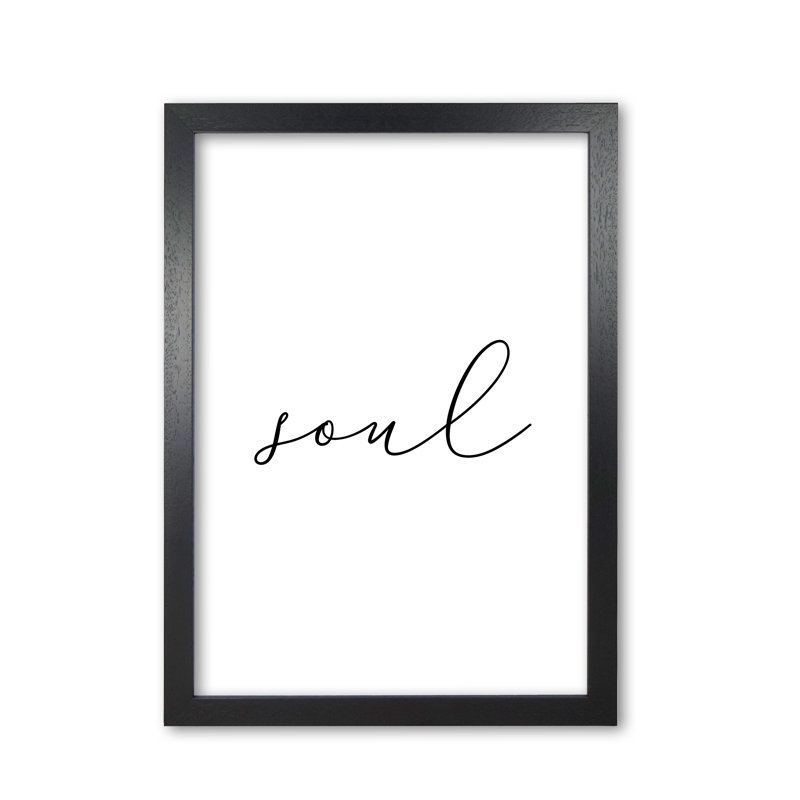 Soul 1 Piece Single Picture Frame Wall Art, 84.1cm H x 59.4cm W, Black Grain