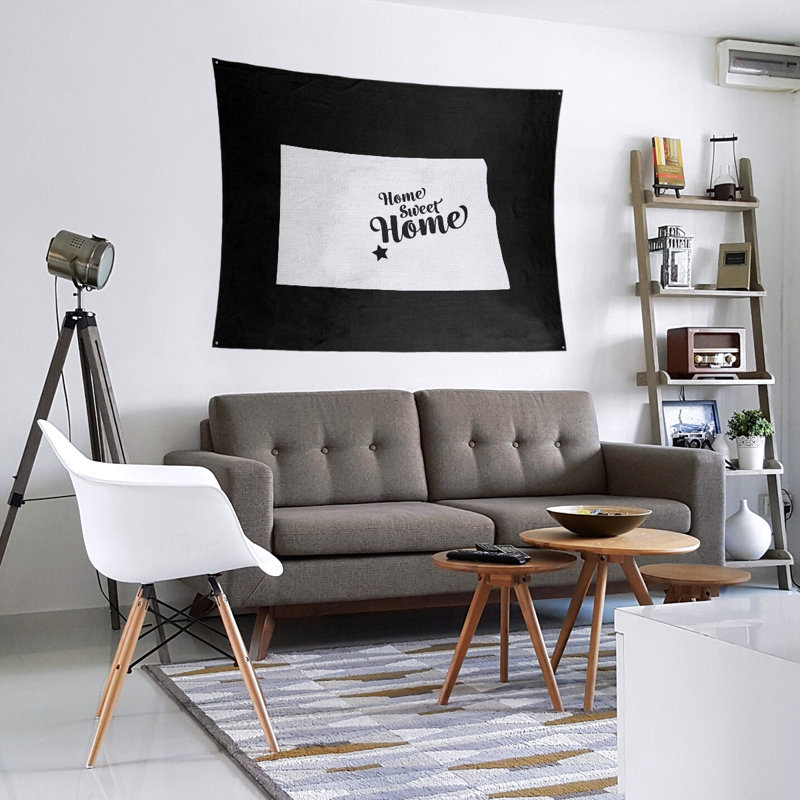 Tapisserie Home Sweet Bismarck, H 51 po x l 60 po, Noir