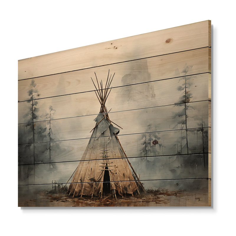 Impression sur bois gris «Native Whispers Of Spirit», H 24 po x l 32 po x P 0,78 po