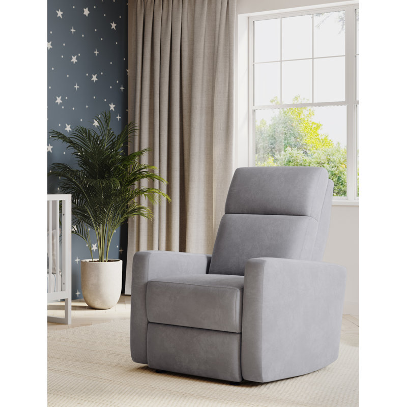Nurture& The Manual Premium Modern Recliner Nursery Glider Chair with Spill, Stain Proof Fabric, Gray