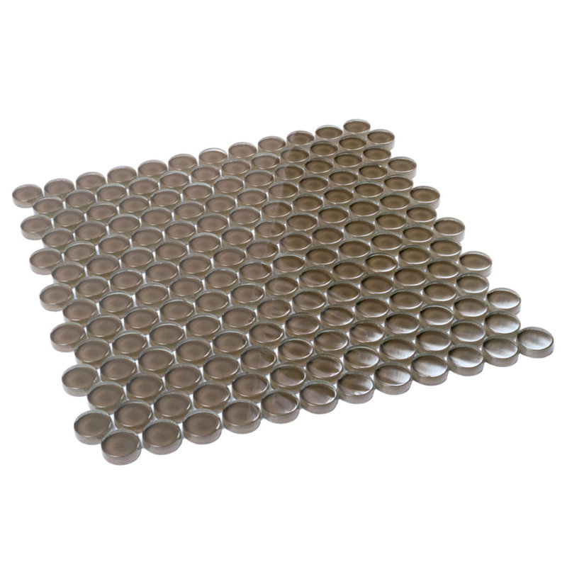 Penny 1 " X 1 " Straight Edge Glass Mosaic Sheet Wall & Floor Tile, Ash Gray