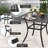 5-piece Cast Aluminum Patio Dining Set With Umbrella Hole And Wide Seat