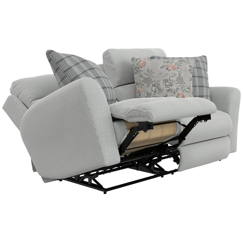 Chappy Power Lay Flat Reclining Loveseat, Gray, Manual, Manual - Handle / Lever